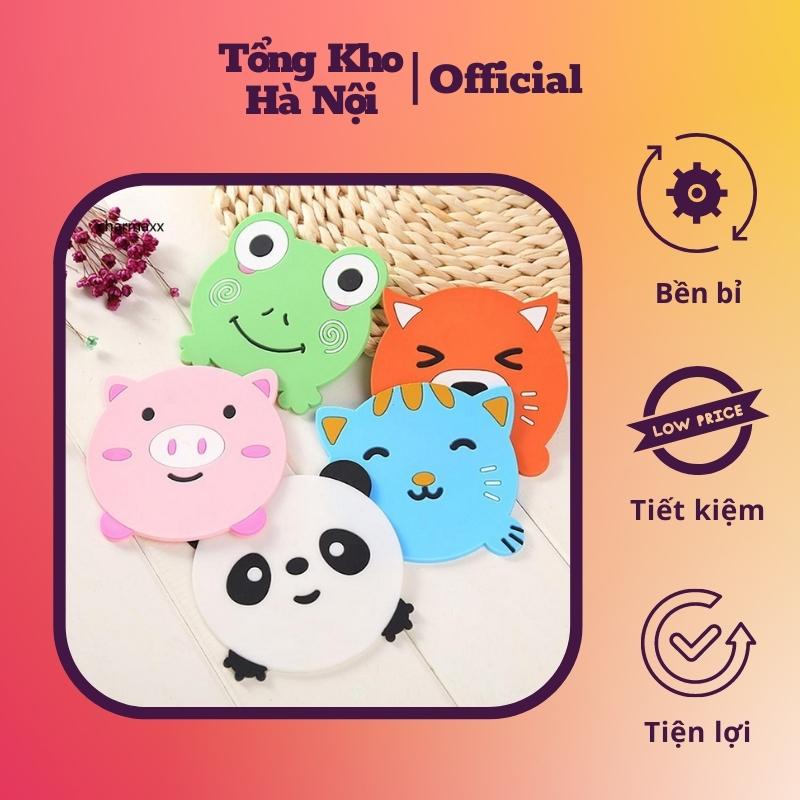 Miếng lót cốc cách nhiệt, đế lót ly chống trượt họa tiết hoạt hình dễ thương