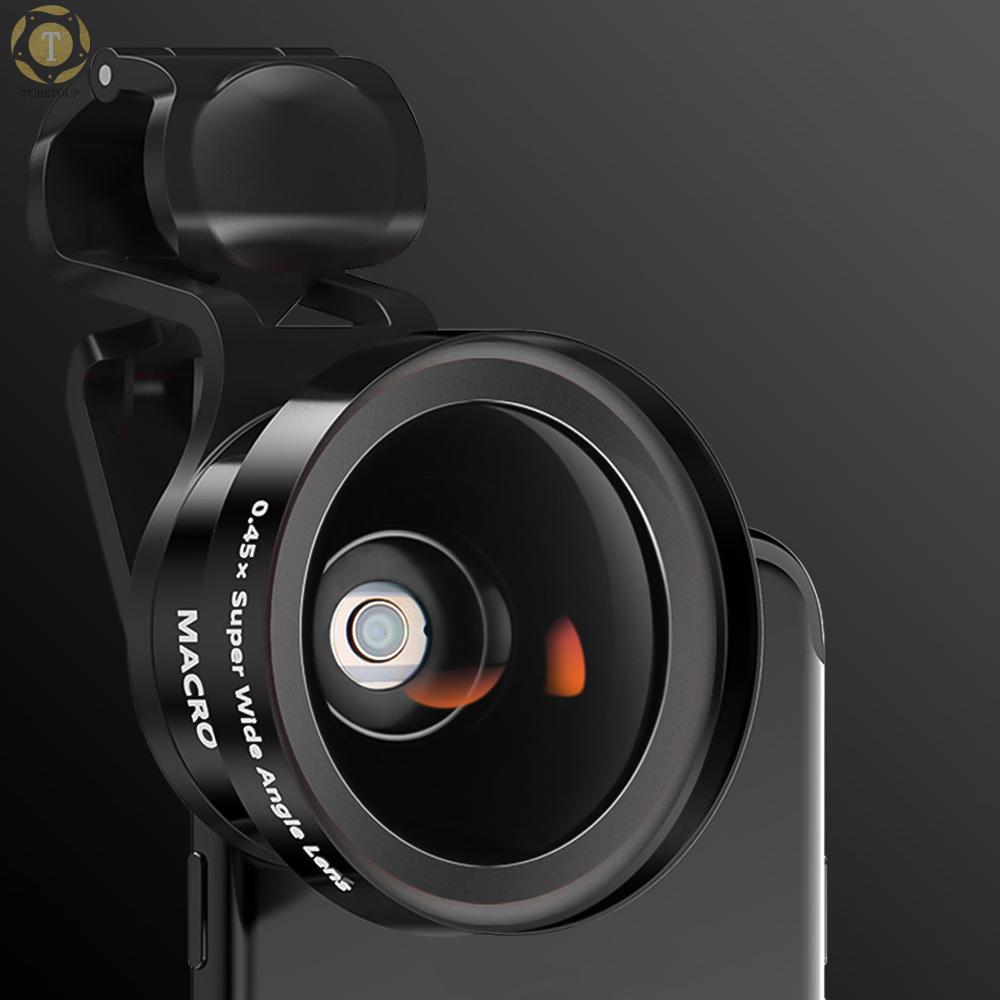 Shipped within 12 hours】 Cell Phone 2 in 1 Clip-on Camera Lens Kit 0.45X Wide Angle and 12.5X Macro Lens for Smartphone Phone Lens [TO]