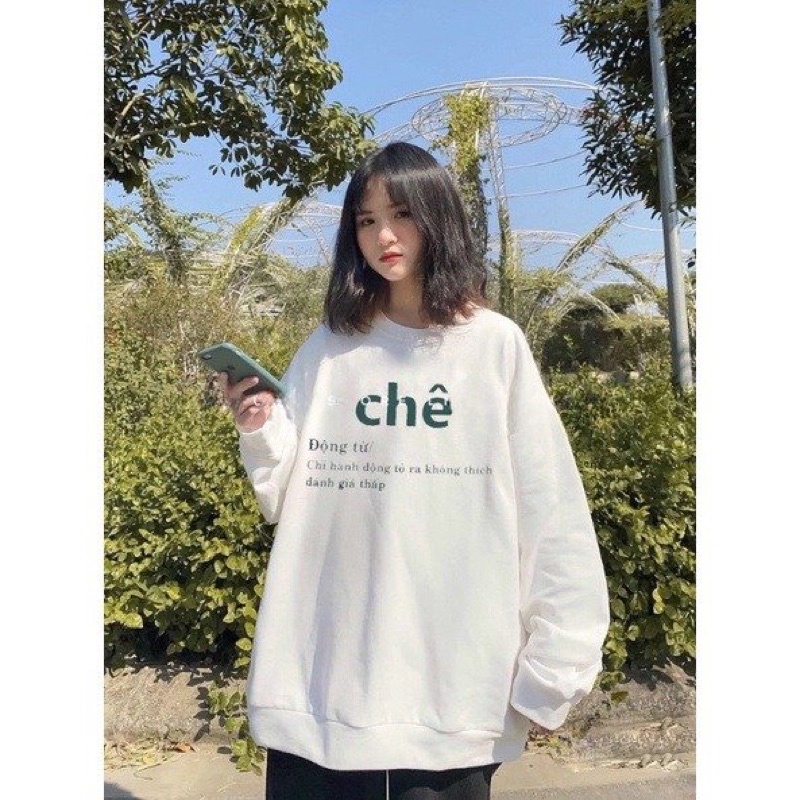 Áo Swt Chữ Chê Chất Nỉ Ngoại From Thụng Dáng Unisex