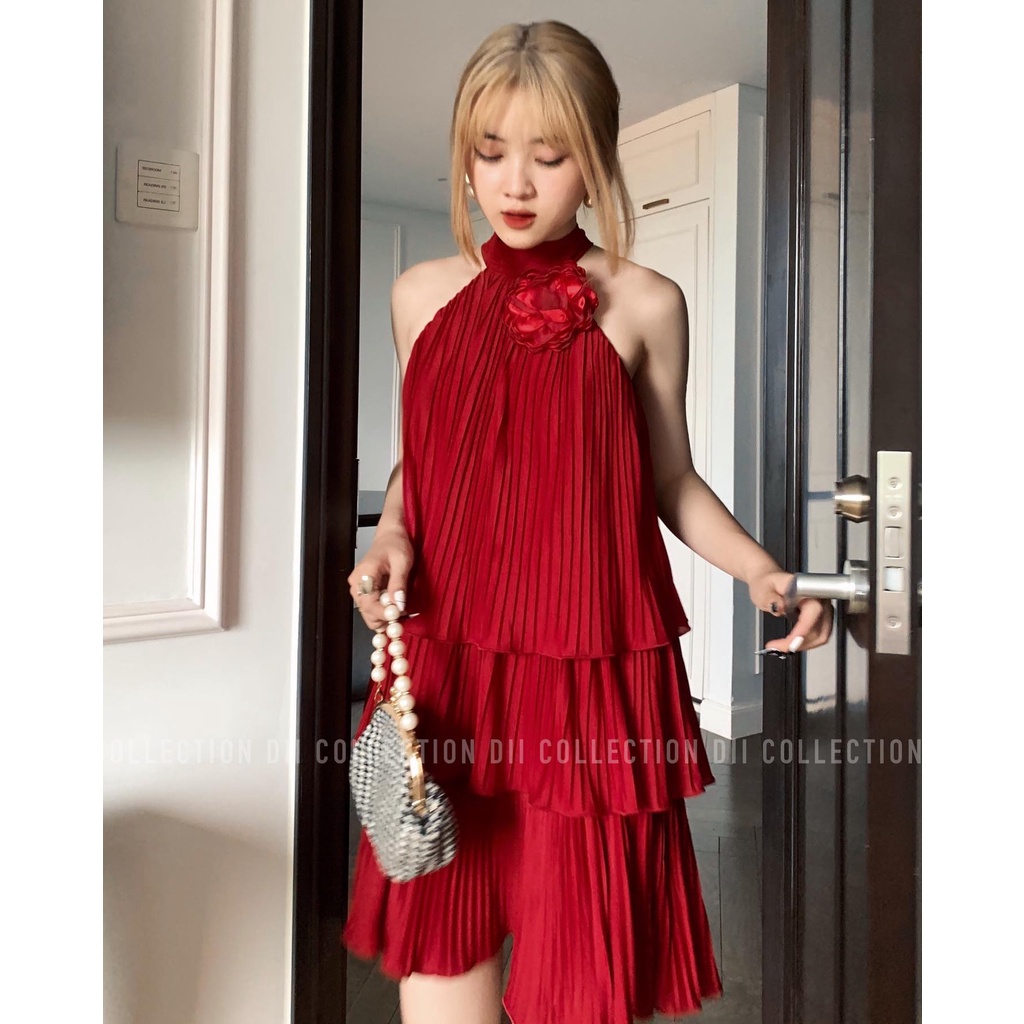 DII COLLECTION - Đầm yếm xếp li tầng thiết kế