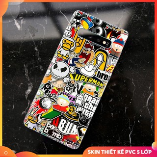 Miếng Dán Skin Mặt Lưng Samsung S/Note Hình Sticker 01 | Chất Liệu PVC 5 Lớp Cắt Tạo Khuôn Sẵn