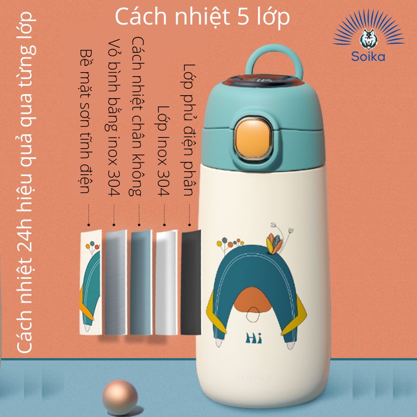 Bình Giữ Nhiệt Cute SOIKA ST02420 Inox 304 420ml