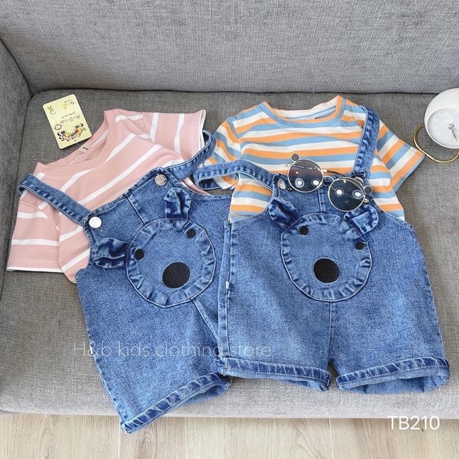 Set bộ yếm bò xinh xắn cho bé yêu diện hè