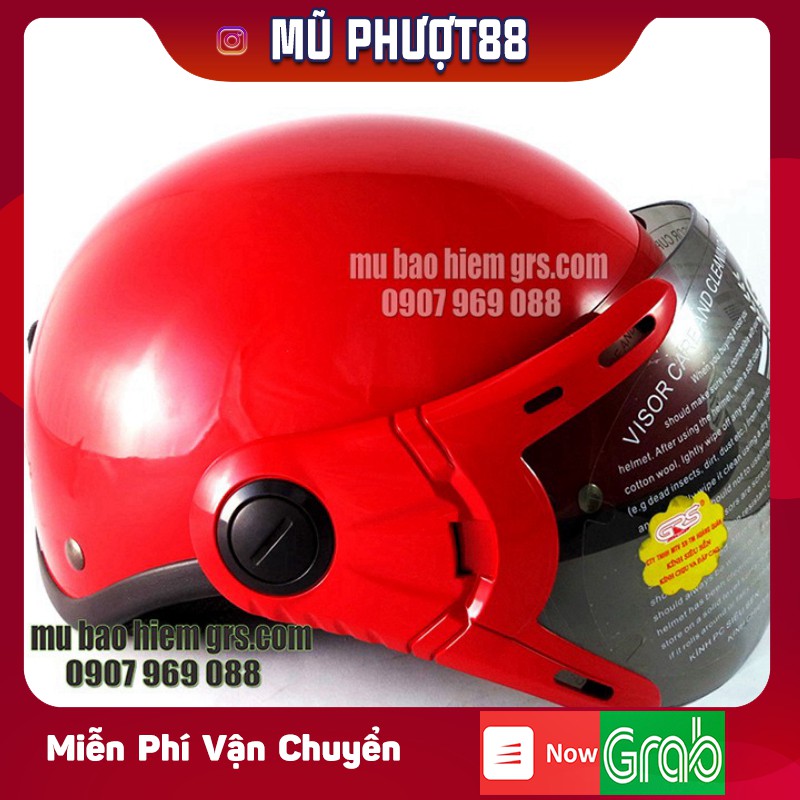 Mũ bảo hiểm GRS A33K - đỏ bóng - Mũ nửa đầu chính hãng GRS Hoàng Quán clip thật