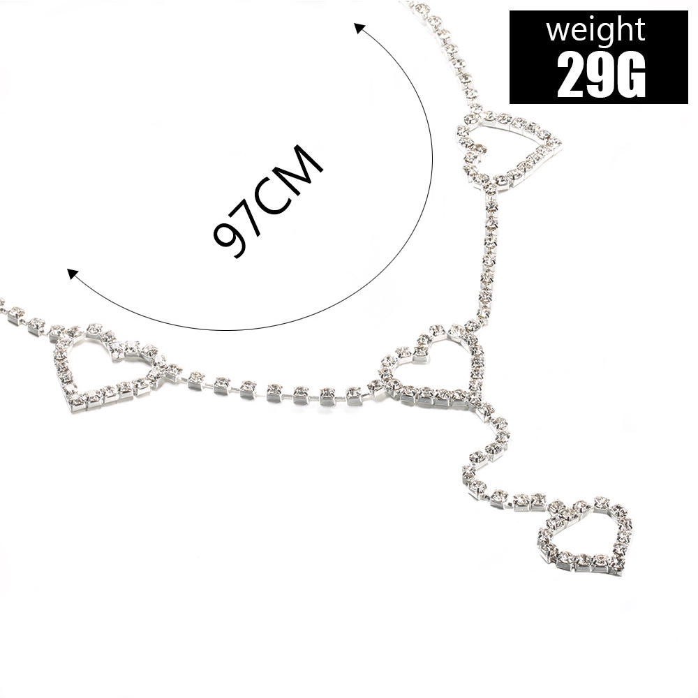 Dây Chuyền Đeo Hông Mặt Trái Tim Đính Đá Thời Trang