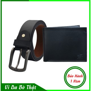 Bộ thắt lưng, ví nam da bò 100% thời trang nam shakavn skcb02