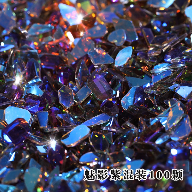 [Hàng mới về] Set 100 miếng dán móng tay 3d nhiều màu sắc lấp lánh