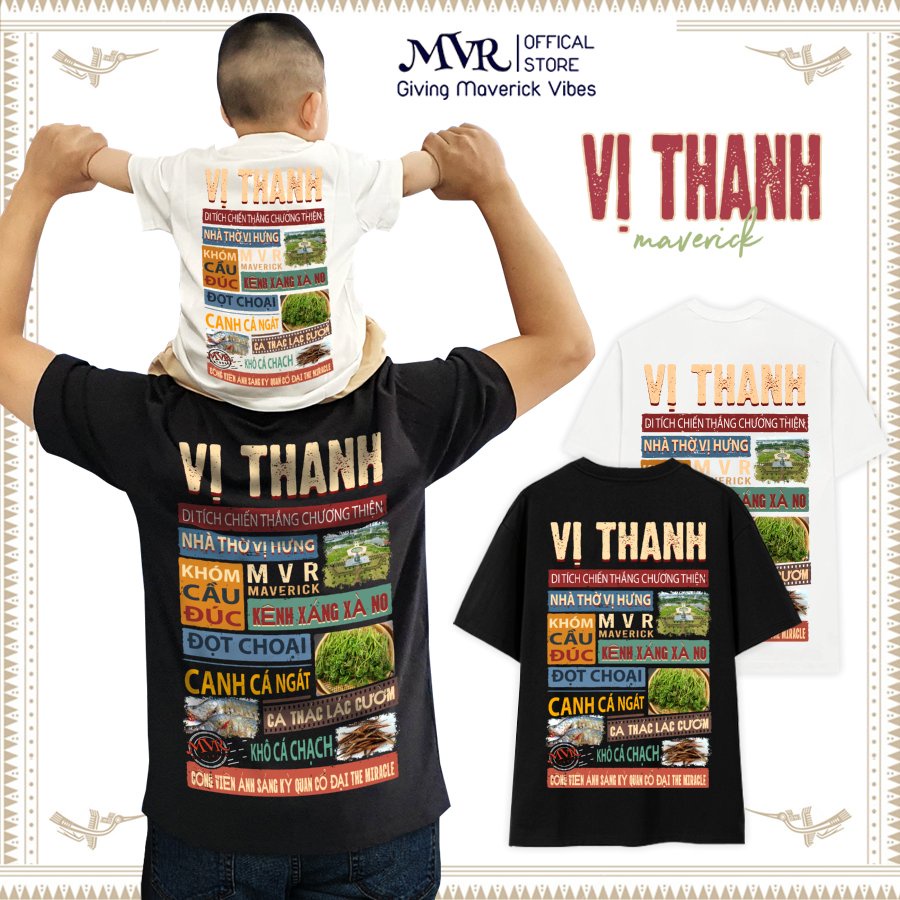 Áo thun gia đình Vị Thanh Hậu Giang under form unisex rộng tay dài lỡ genZ phông cotton fact localbrand MVR BB4305
