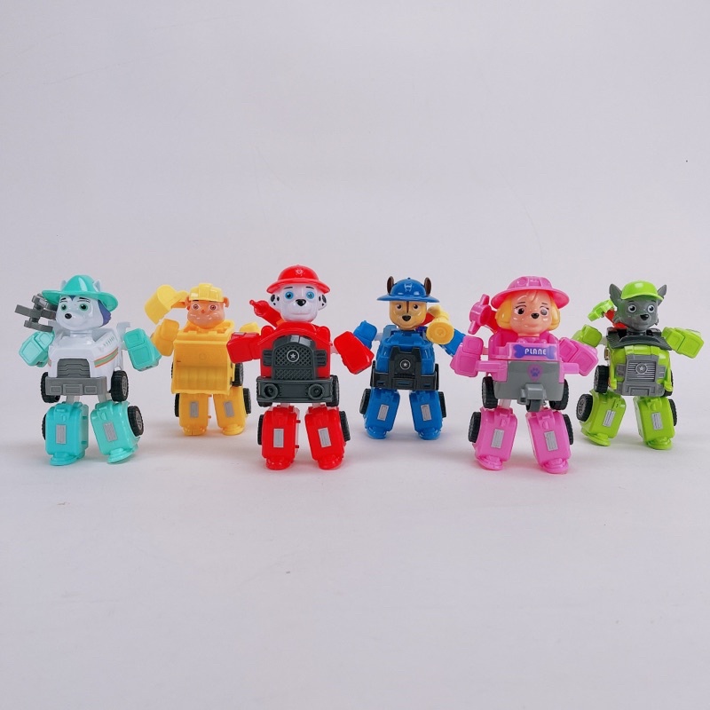 Bộ Đồ Chơi Mô Hình Nhân Vật Chó Cứu Hộ Pawpatrol-Set 6 Chó Biến Hình Robot Độc Đáo