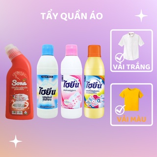 Thuốc tẩy trắng quần áo, tẩy mốc Hygiene 250 ml/ Sona 280 ml không làm phai màu vải, sạch như mới