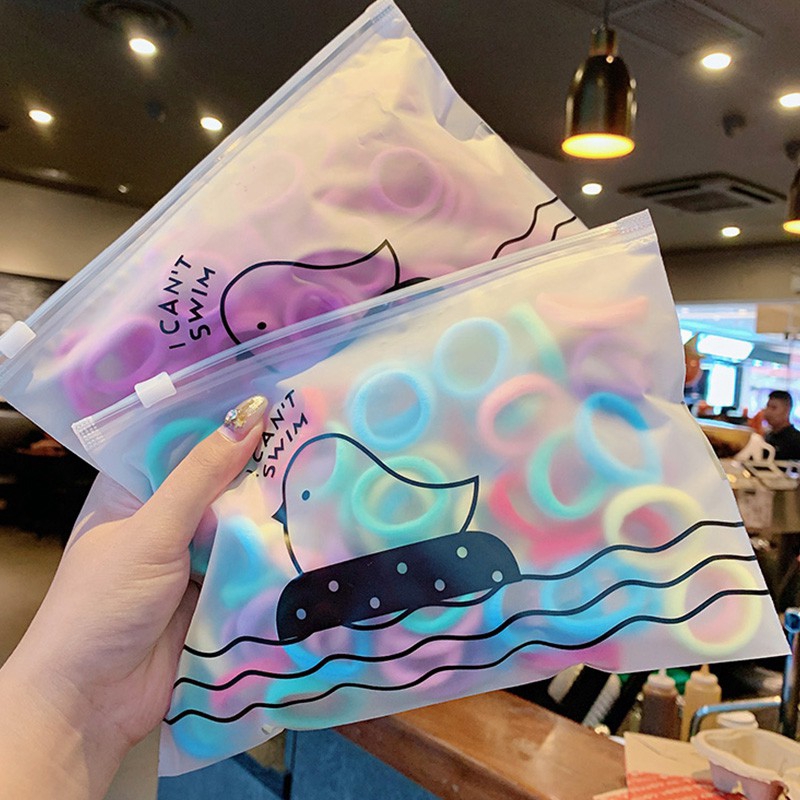 Bộ 100/28/50/20/1000 dây buộc tóc Hishop bằng nylon và cao su co giãn nhiều màu sắc cho bé tùy chọn