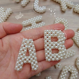 Móc khoá hạt cườm chữ cái từ a-z, móc khoá handmade keychain thecara