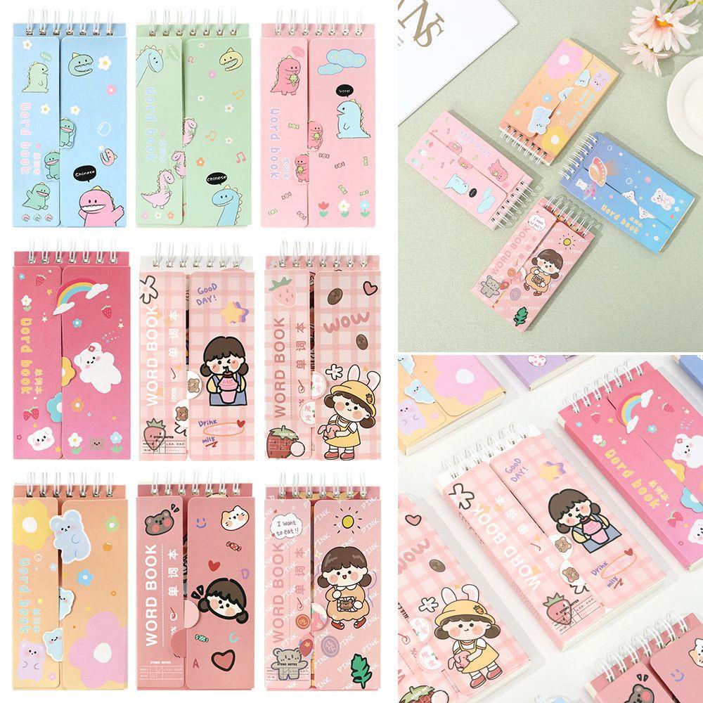YNATURAL Useful Foreign Languages Word Book Stationery Mini Notepad Vocabulary Notebook Study Portable Memory Memo Cartoon Journal Diary Recite Words