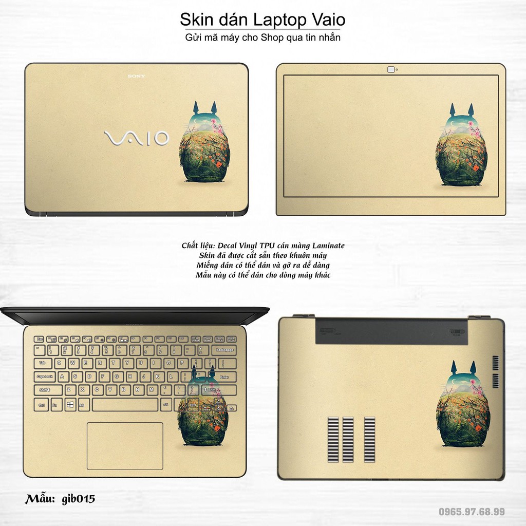 Skin dán Laptop Sony Vaio in hình Ghibli image (inbox mã máy cho Shop)