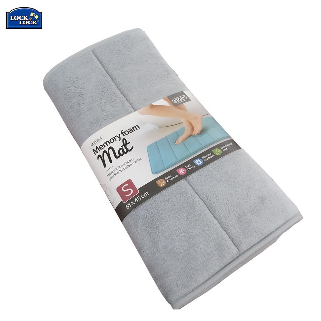 [LOCK&LOCK CHÍNH HÃNG] THẢM CHÙI CHÂN MEMORY FOAM MAT510 MAT511(STRIPE-CÓ GÂN)