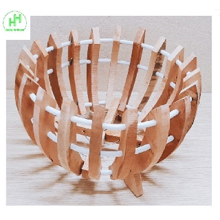 1 Chậu Gỗ Trồng Lan Hình Quả Bí Fi25