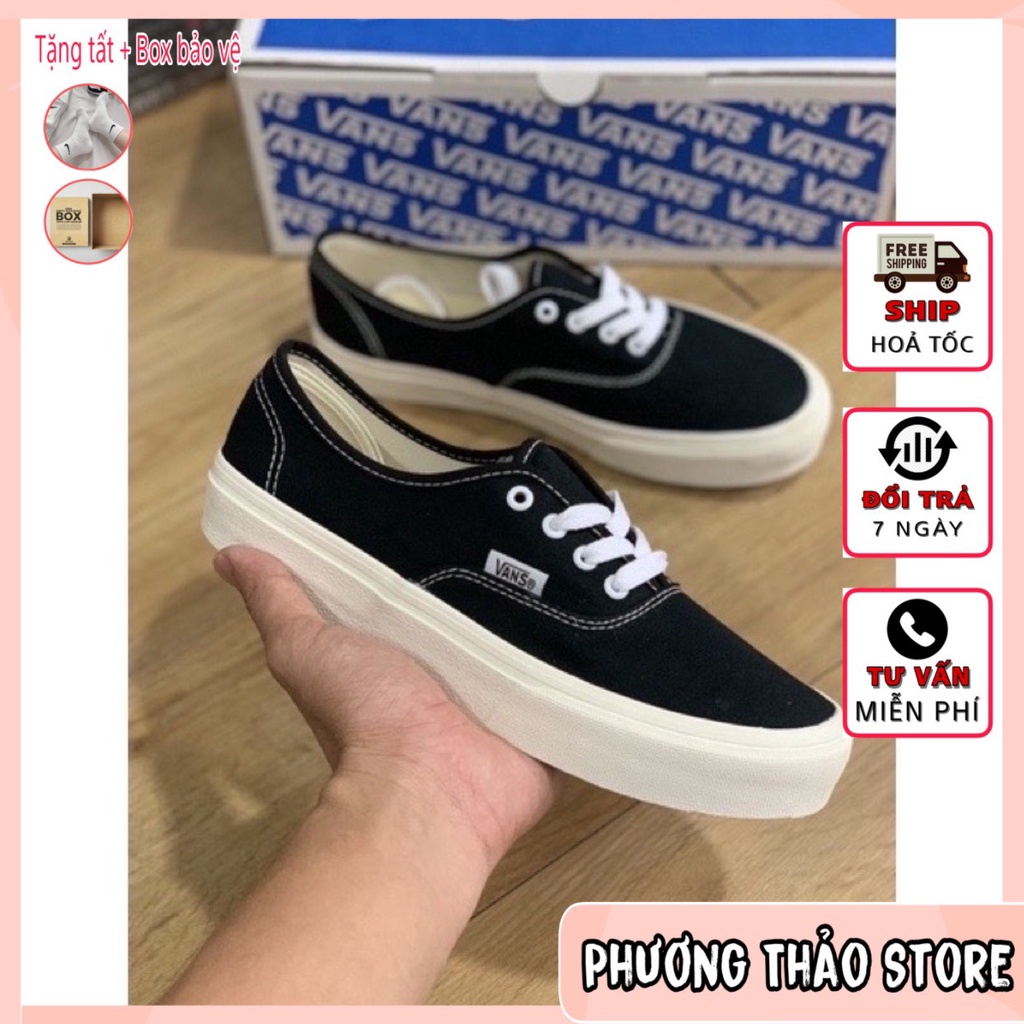 Giày vans classic đế kem dành cho cả nam và nữ giúp tăng chiều cao (hàng full box)