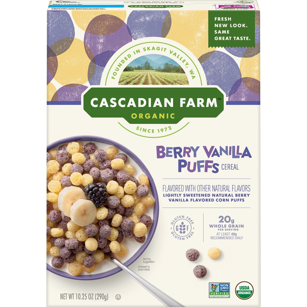 Cereal ăn sáng vị Berry Vanilla - Cascadian Farm - 290gr