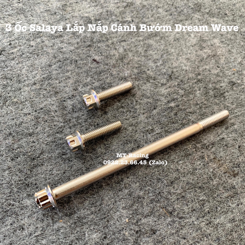 Bộ 3 Ốc Salaya Gắn Nắp Cánh Bướm Dream Wave Chuẩn Inox304 Siêu Sáng Không Sét