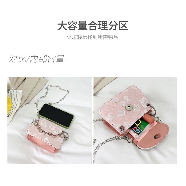 Túi Đeo JASMIN NOIR chéo nắp gập họa tiết hoa thời trang tùy chọn màu sắc dành cho nữ