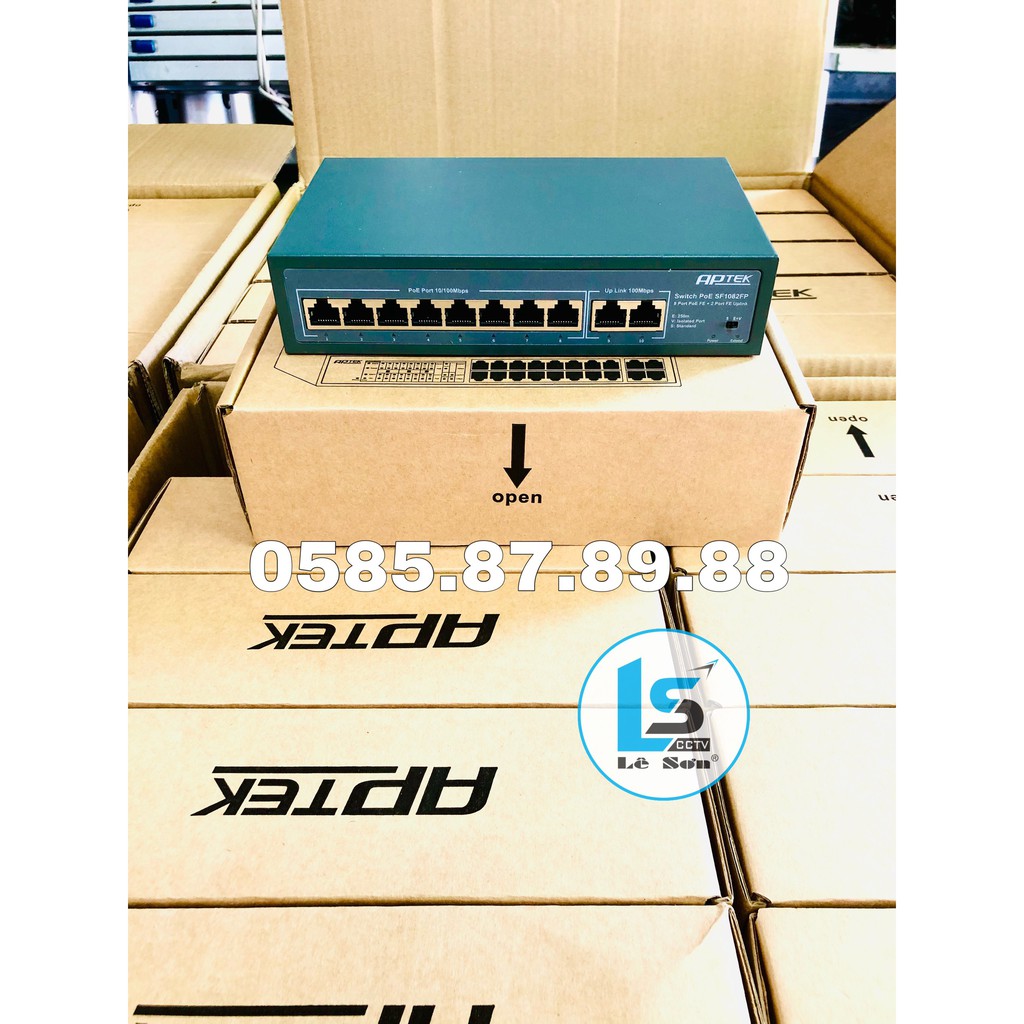 Switch PoE Aptek SF1082FP 2 cổng Uplink 1000Mbps