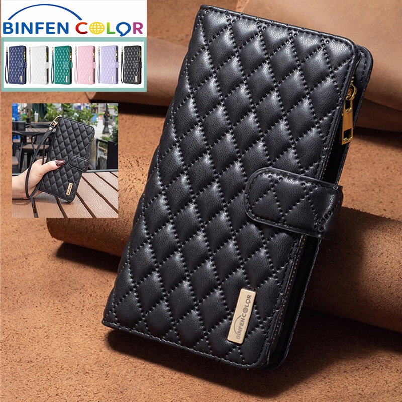 Bao Da Điện Thoại Nắp Lật Kèm Ngăn Đựng Thẻ Khóa Nam Châm Có Khóa Kéo Cho IPhone XR XS Max I8 I7 SE Plus