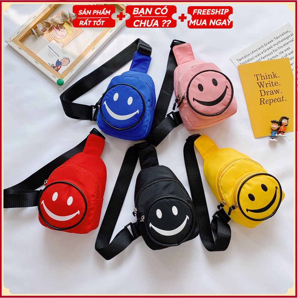 PVN35766 Túi , balo mini đeo chéo mặt cười cho bé đi chơi, đi du lịch T2