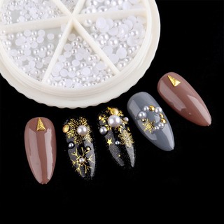 Hạt trai đá chân bằng đủ size trang trí nail