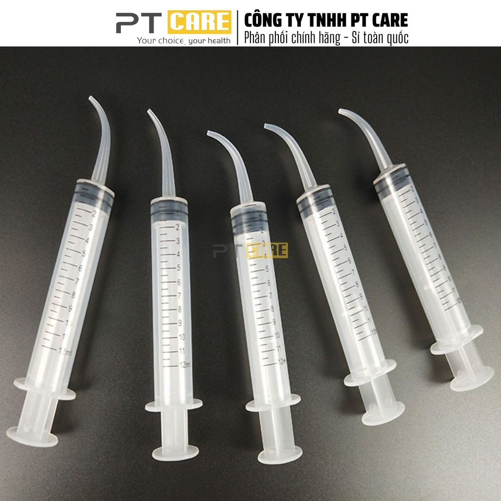 PT CARE | Ống Tiêm Đầu Cong Vệ Sinh Răng Miệng Sau Tiểu Phẩu (12ml)