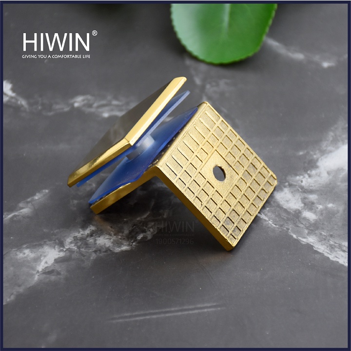 Kẹp định vị cabin tắm 90 độ kính tường cạnh thẳng chất liệu inox 304 mạ vàng HIWIN FC-2031G