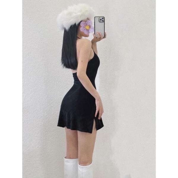 Đầm Yếm Nhung Tuyết Sa Sang Chảnh Sexy Hack Dáng Hot Trendy - Colory shop