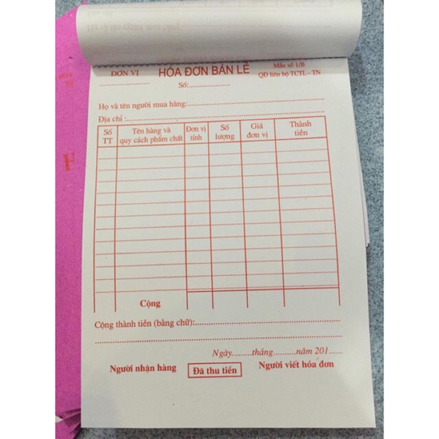 10 quyển hóa đơn đẹp 50 tờ 1 quyen