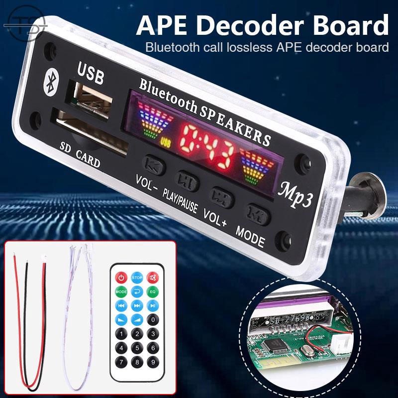 Bo mạch giải mã mp3 bluetooth 5.0 dc 5v / 12v kèm remote điều khiển và 2 dây cáp
