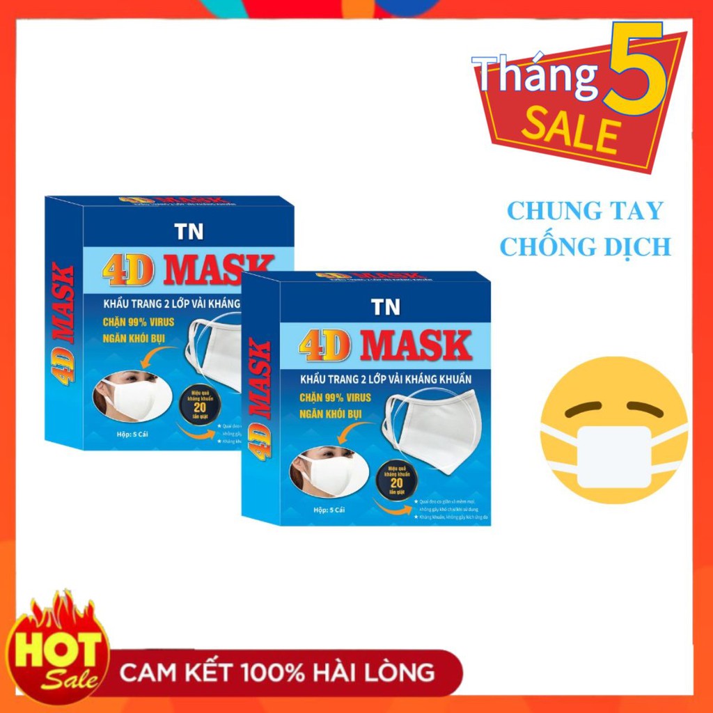 Hộp 5 Khẩu Trang Vải Giặt được 20 lần