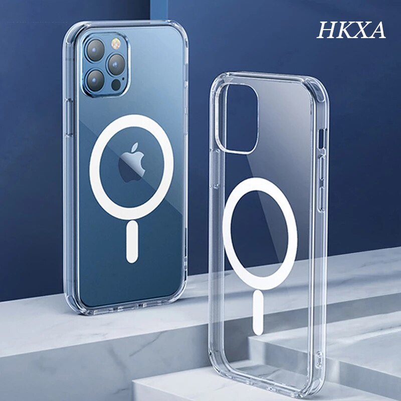 Ốp Điện Thoại Tích Hợp Sạc Không Dây Từ Tính Magsafe Cho Iphone 11 12 13 Pro Max Mini Xr X Xs 7 8 Plus Se 2020