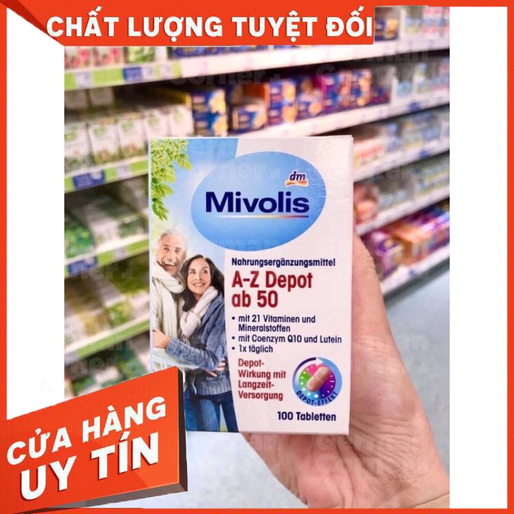 Viên Vitamin tổng hợp MIVOLIS A Z DEPOT ĐỨC 100 Viên (dành cho 50 tuổi trở lên)