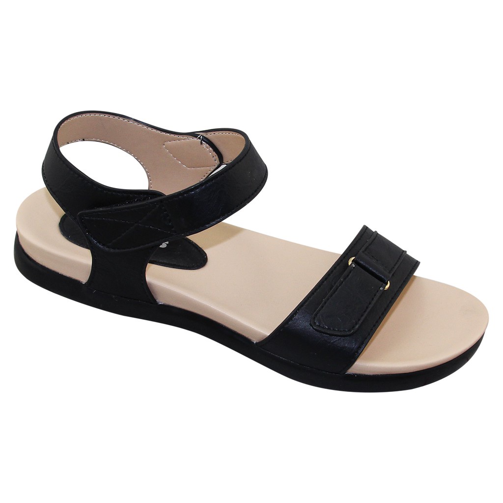 GIÀY SANDAL QUAI HẬU ĐẾ BẰNG NỮ BITA'S SYN.216 (ĐEN + TRẮNG) - BITAS -H&*1
