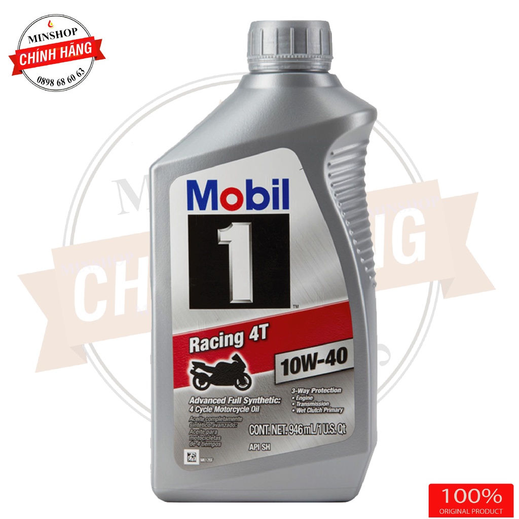 Nhớt Mobil 1 Racing 4T 10W40 1L dành cho xe số