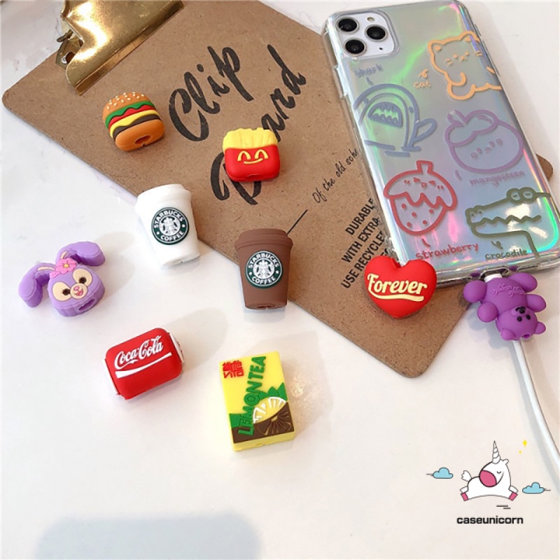 Phụ kiện bảo vệ đầu dây cáp kiểu hoạt hình dễ thương