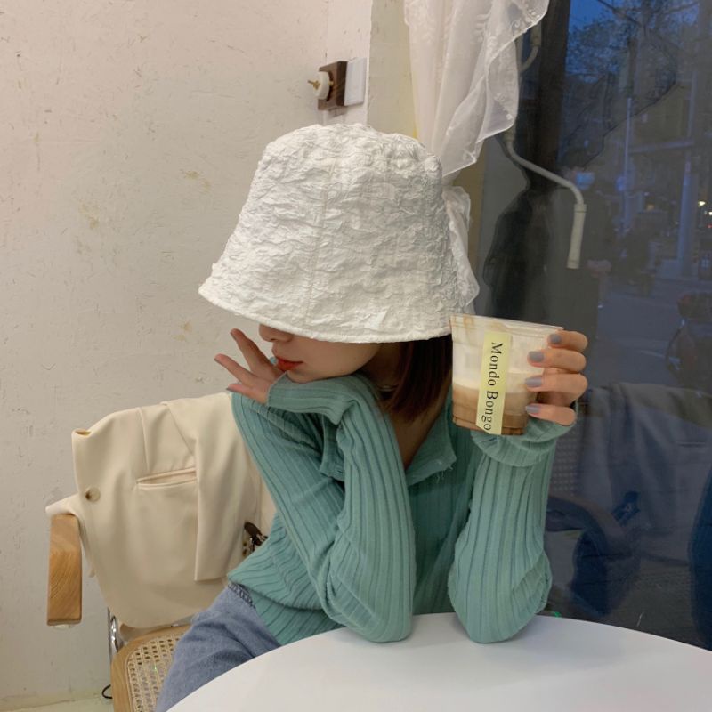 Nón Bucket Vải Gân Xinh Xắn