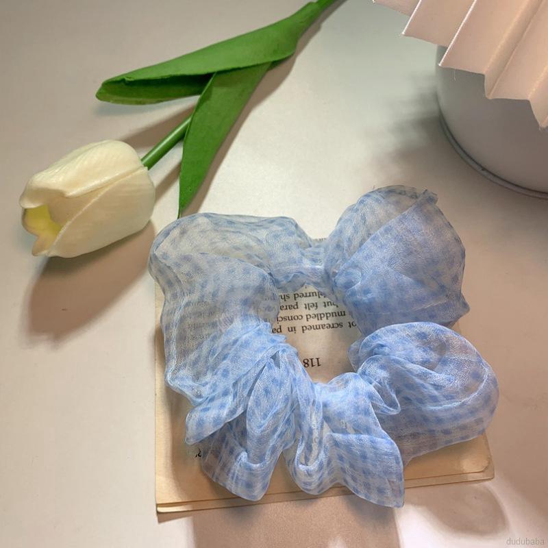 Dây buộc tóc co giãn họa tiết kẻ sọc phong cách retro thời trang dành cho nữ