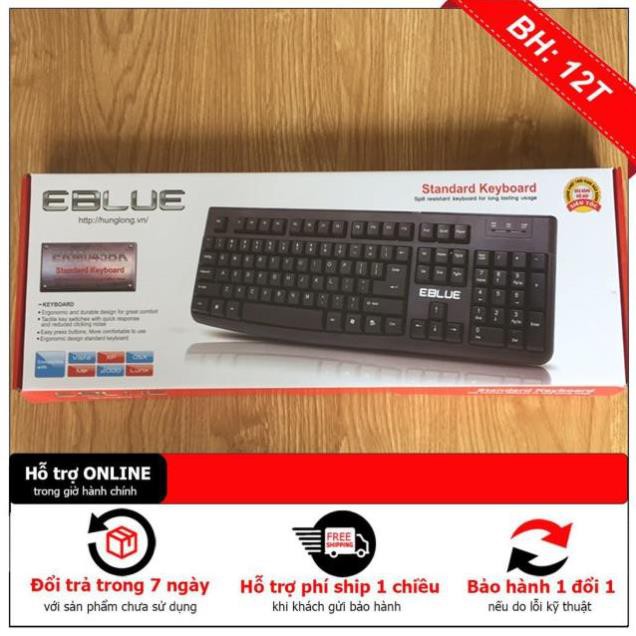 Bàn Phím Văn Phòng Eblue 045BK USB  Chính Hãng