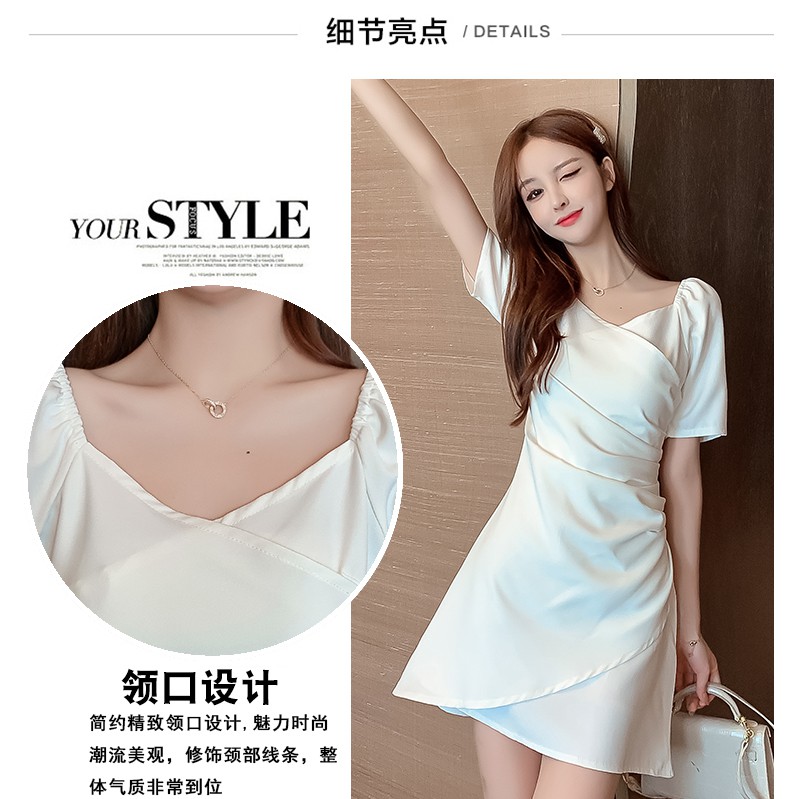 Đầm Tay Ngắn Thiết Kế Dây Đan Chéo Kiểu Dáng Quyến Rũ | BigBuy360 - bigbuy360.vn