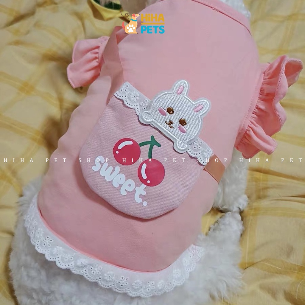 Áo Thun Chó Mèo Có Túi Đeo Mùa Hè 2022 Mát Mẻ Quần Áo Thú Cưng Dạng Ba Lỗ Dễ Thương Thun Cotton Hihapet.