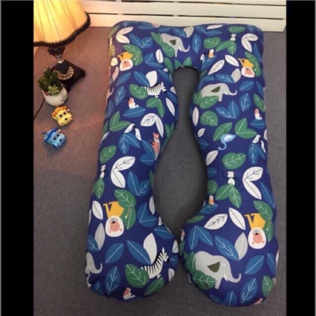 Gối ôm bà bầu hình chữ u, có vải cotton và nỉ nhung