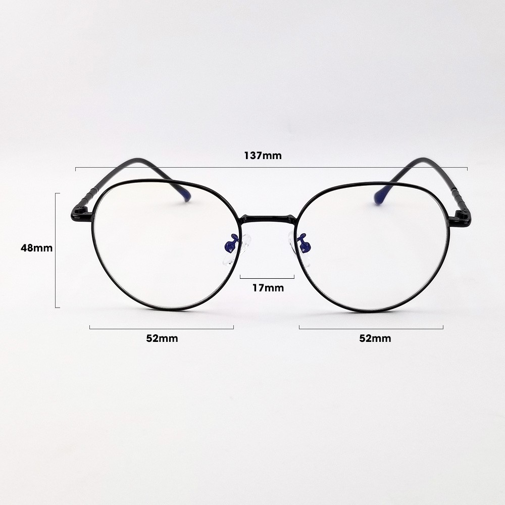 Gọng kính cận nam nữ mắt tròn màu trắng bạc, vàng hồng, đen 2998. Tròng kính giả cận 0 độ chống tia UV. Eyeglasses frame | WebRaoVat - webraovat.net.vn