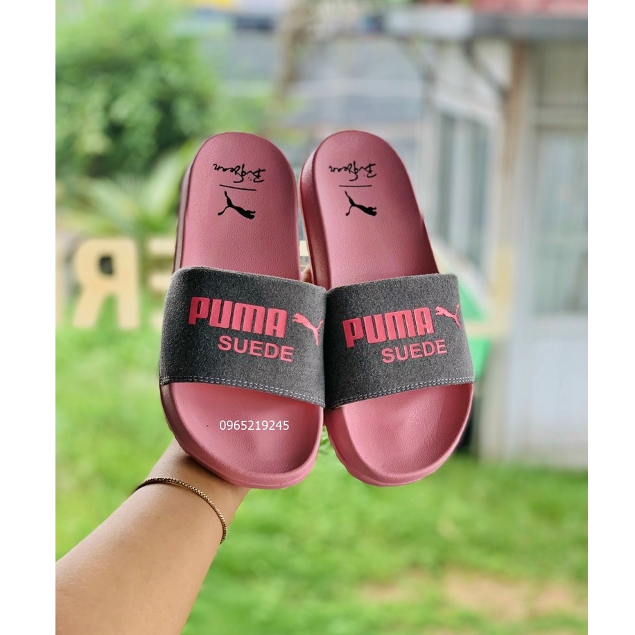 ♥️ Freeship+Hộp ♥️ Dép 𝐌𝐋𝐁 𝐏𝐔𝐌𝐀 da lộn,dép quai ngang nam nữ 𝐏𝐔𝐌𝐀,dép mlb thể thao nam nữ in PUMA da lộn