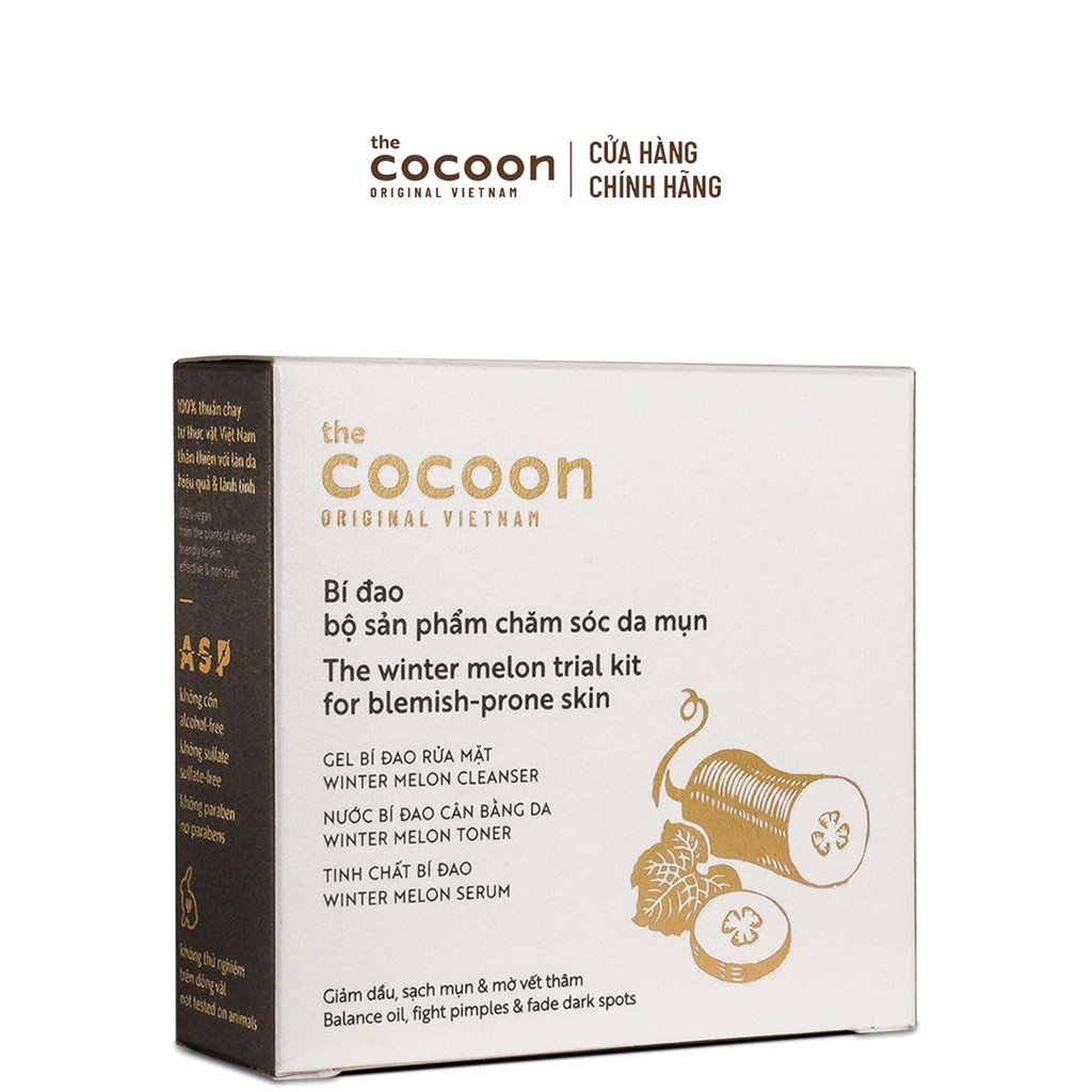 Bộ chăm sóc da mụn cơ bản Cocoon - Trial Kit giúp giảm dầu, sạch mụn &amp; mờ vết thâm