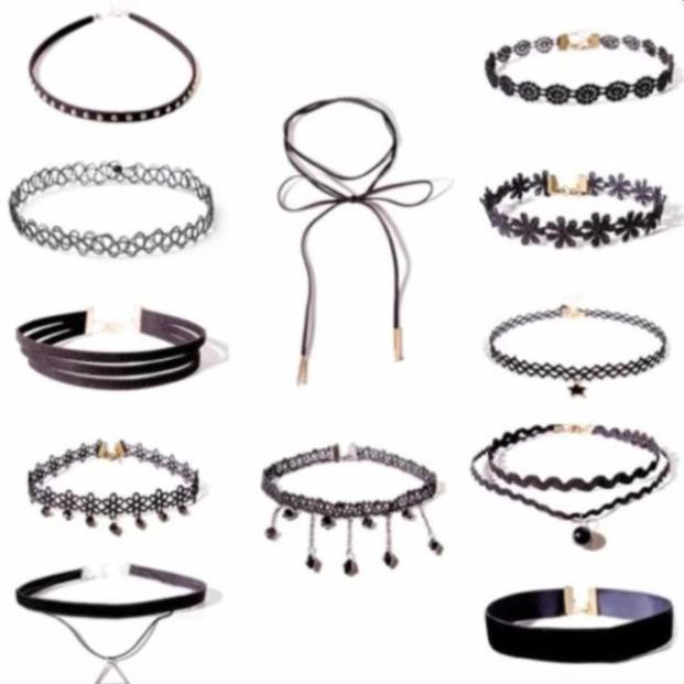 [XẢ KHO+FREE SHIP]  Bộ 12 vòng cổ chocker cho bạn gái Vòng cổ choker vòng tattoo