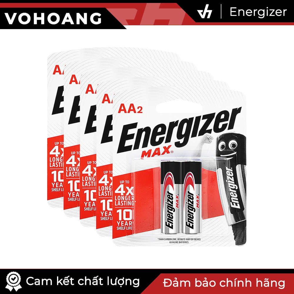 Bộ 10 pin AA Alkaline Energizer E91 chất lượng cao, tương thích mọi thiết bị